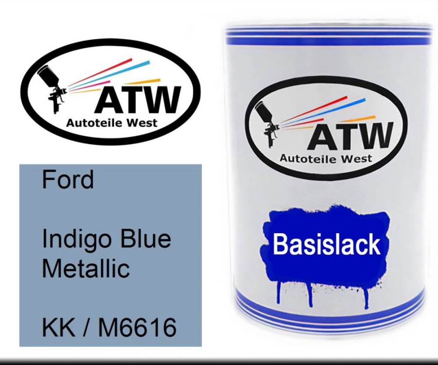Ford, Indigo Blue Metallic, KK / M6616: 500ml Lackdose, von ATW Autoteile West.
